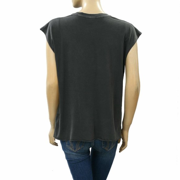 Zadig & Voltaire Weny Compo Skull Strass Tank Top Beaded Carbon S New - Picture 8 of 10